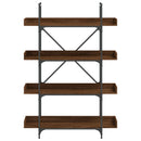 bogreol med 4 hylder 100x33x145,5 cm konstrueret træ brunt eg
