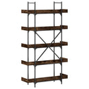 bogreol 100x33x180,5 cm 5 hylder konstrueret træ røget eg