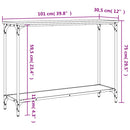konsolbord 101x30,5x75 cm konstrueret træ røget egetræsfarve