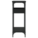 konsolbord med hylde 75x29x75 cm konstrueret træ sort