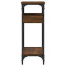 konsolbord med hylde 75x29x75 cm konstrueret træ brunt egetræ