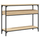 konsolbord med hylde sonoma eg 100x29x75cm konstrueret træ