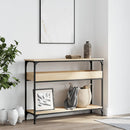 konsolbord med hylde sonoma eg 100x29x75cm konstrueret træ
