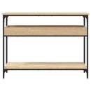 konsolbord med hylde sonoma eg 100x29x75cm konstrueret træ