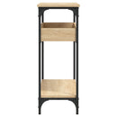 konsolbord med hylde sonoma eg 100x29x75cm konstrueret træ
