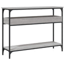 konsolbord med hylde 100x29x75 cm konstrueret træ grå sonoma-eg