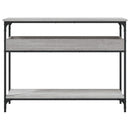 konsolbord med hylde 100x29x75 cm konstrueret træ grå sonoma-eg