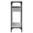 konsolbord med hylde 100x29x75 cm konstrueret træ grå sonoma-eg