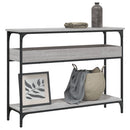 konsolbord med hylde 100x29x75 cm konstrueret træ grå sonoma-eg