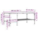 sofabord med stativ 100x51x40 cm konstrueret træ sort