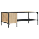 sofabord med stativ 100x51x40 cm konstrueret træ sonoma-eg