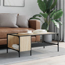 sofabord med stativ 100x51x40 cm konstrueret træ sonoma-eg