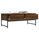sofabord 101x49x39,5 cm konstrueret træ brun egetræsfarve