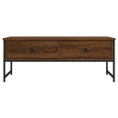 sofabord 101x49x39,5 cm konstrueret træ brun egetræsfarve