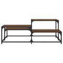 sofabord 107x107x40 cm konstrueret træ brun egetræsfarve