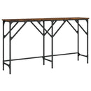 konsolbord 140x29x75 cm konstrueret træ røget egetræsfarve