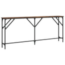 konsolbord 180x23x75 cm konstrueret træ røget egetræsfarve