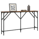 konsolbord 140x23x75 cm konstrueret træ røget egetræsfarve