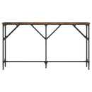 konsolbord 140x23x75 cm konstrueret træ røget egetræsfarve