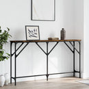 konsolbord 140x23x75 cm konstrueret træ røget egetræsfarve