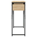 konsolbord med hylde 105x30x75 cm konstrueret træ sonoma-eg