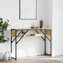 konsolbord med hylde 105x30x75 cm konstrueret træ sonoma-eg