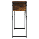 konsolbord med hylde 105x30x75 cm konstrueret træ røget eg