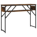 konsolbord med hylde 105x30x75 cm konstrueret træ røget eg