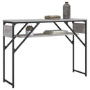konsolbord med hylde 105x30x75 cm konstrueret træ grå sonoma-eg