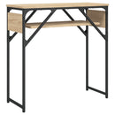 konsolbord med hylde 75x30x75 cm konstrueret træ sonoma-eg