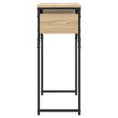 konsolbord med hylde 75x30x75 cm konstrueret træ sonoma-eg