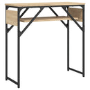 konsolbord med hylde 75x30x75 cm konstrueret træ sonoma-eg