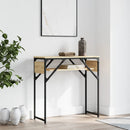 konsolbord med hylde 75x30x75 cm konstrueret træ sonoma-eg