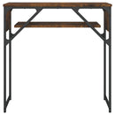 konsolbord med hylde 75x30x75 cm konstrueret træ røget eg
