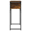 konsolbord med hylde 75x30x75 cm konstrueret træ røget eg