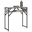 konsolbord med hylde 75x30x75 cm konstrueret træ grå sonoma-eg