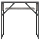 konsolbord med hylde 75x30x75 cm konstrueret træ grå sonoma-eg