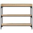 konsolbord med hylder 100x30x80 cm sonoma-eg