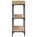 konsolbord med hylder 100x30x80 cm sonoma-eg