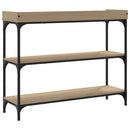 konsolbord med hylder 100x30x80 cm sonoma-eg
