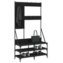 tøjstativ med skoopbevaring 100x40x184 cm sort