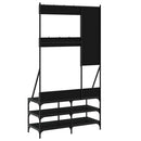 tøjstativ med skoopbevaring 100x40x184 cm sort
