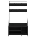 tøjstativ med skoopbevaring 100x41x184 cm sort