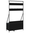 tøjstativ med skoopbevaring 100x41x184 cm sort