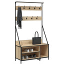 tøjstativ med skoopbevaring 100x41x184 cm sonoma-eg