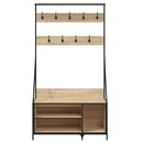 tøjstativ med skoopbevaring 100x41x184 cm sonoma-eg