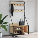 tøjstativ med skoopbevaring 100x41x184 cm sonoma-eg