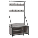 tøjstativ med skoopbevaring 100x41x184 cm grå sonoma-eg