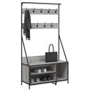 tøjstativ med skoopbevaring 100x41x184 cm grå sonoma-eg