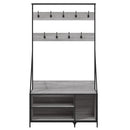 tøjstativ med skoopbevaring 100x41x184 cm grå sonoma-eg
